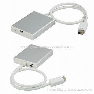 Mini DVI + USB Audio to Mini DisplayPort Converters, Support Resolution Maximum Up to 1,920 x 1,200P